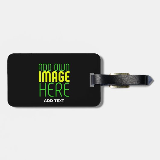 MODERNE BEARBEITBARE, EINFACHE TEMPLATE FÜR SCHWAR GEPÄCKANHÄNGER (Rückseite horizontal)