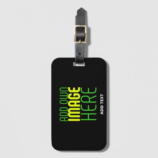 MODERNE BEARBEITBARE, EINFACHE TEMPLATE FÜR SCHWAR GEPÄCKANHÄNGER (Vorderseite Vertikal)