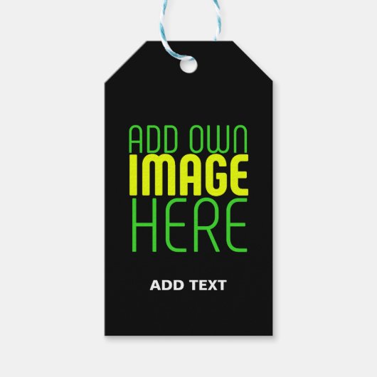 MODERNE BEARBEITBARE, EINFACHE TEMPLATE FÜR SCHWAR GESCHENKANHÄNGER (Vorderseite)