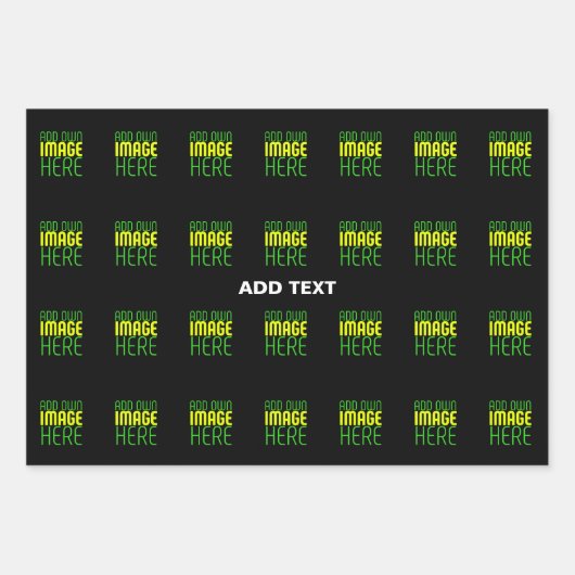 MODERNE BEARBEITBARE, EINFACHE TEMPLATE FÜR SCHWAR GESCHENKPAPIER SET (Vorderseite 2)