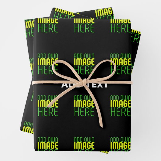 MODERNE BEARBEITBARE, EINFACHE TEMPLATE FÜR SCHWAR GESCHENKPAPIER SET (Beispiel)