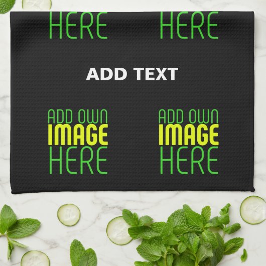 MODERNE BEARBEITBARE, EINFACHE TEMPLATE FÜR SCHWAR GESCHIRRTUCH (Gefaltet)