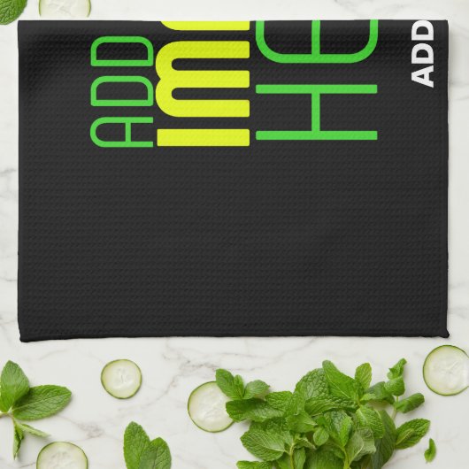 MODERNE BEARBEITBARE, EINFACHE TEMPLATE FÜR SCHWAR GESCHIRRTUCH (Gefaltet)