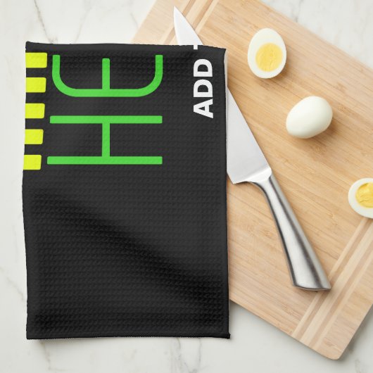 MODERNE BEARBEITBARE, EINFACHE TEMPLATE FÜR SCHWAR GESCHIRRTUCH (Viertel Falte)