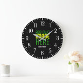 MODERNE BEARBEITBARE, EINFACHE TEMPLATE FÜR SCHWAR GROßE WANDUHR (Zuhause)