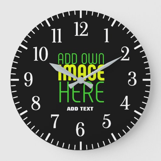 MODERNE BEARBEITBARE, EINFACHE TEMPLATE FÜR SCHWAR GROßE WANDUHR (Vorderseite)