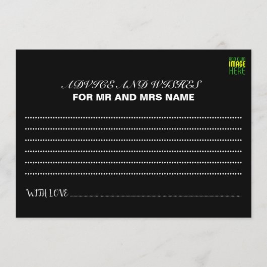 MODERNE BEARBEITBARE, EINFACHE TEMPLATE FÜR SCHWAR HINWEISKARTE (Vorderseite)