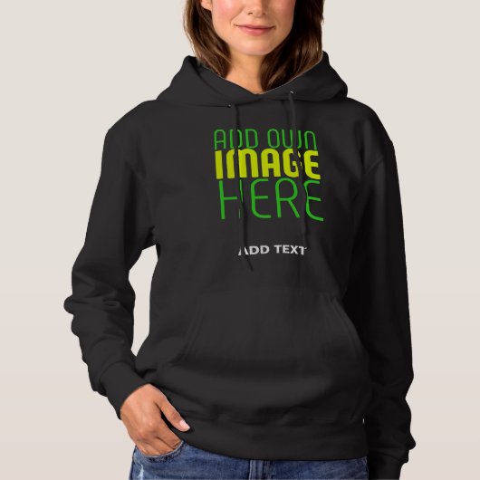 MODERNE BEARBEITBARE, EINFACHE TEMPLATE FÜR SCHWAR HOODIE (Vorderseite)