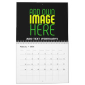 MODERNE BEARBEITBARE, EINFACHE TEMPLATE FÜR SCHWAR KALENDER (Feb 2026)