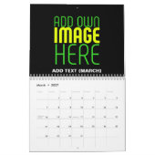 MODERNE BEARBEITBARE, EINFACHE TEMPLATE FÜR SCHWAR KALENDER (Mär 2027)