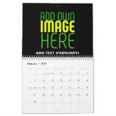 MODERNE BEARBEITBARE, EINFACHE TEMPLATE FÜR SCHWAR KALENDER (Feb 2027)