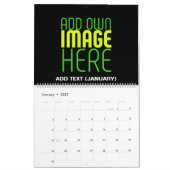 MODERNE BEARBEITBARE, EINFACHE TEMPLATE FÜR SCHWAR KALENDER (Jan 2027)