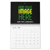MODERNE BEARBEITBARE, EINFACHE TEMPLATE FÜR SCHWAR KALENDER (Jan 2027)
