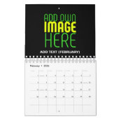 MODERNE BEARBEITBARE, EINFACHE TEMPLATE FÜR SCHWAR KALENDER (Feb 2026)