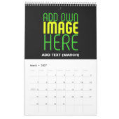 MODERNE BEARBEITBARE, EINFACHE TEMPLATE FÜR SCHWAR KALENDER (Mär 2027)