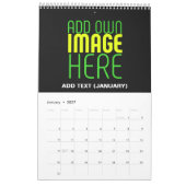 MODERNE BEARBEITBARE, EINFACHE TEMPLATE FÜR SCHWAR KALENDER (Jan 2027)