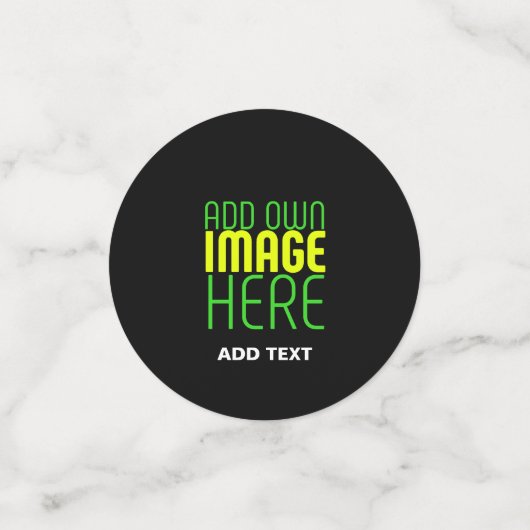 MODERNE BEARBEITBARE, EINFACHE TEMPLATE FÜR SCHWAR KONFETTI (Klein Vorderseite)