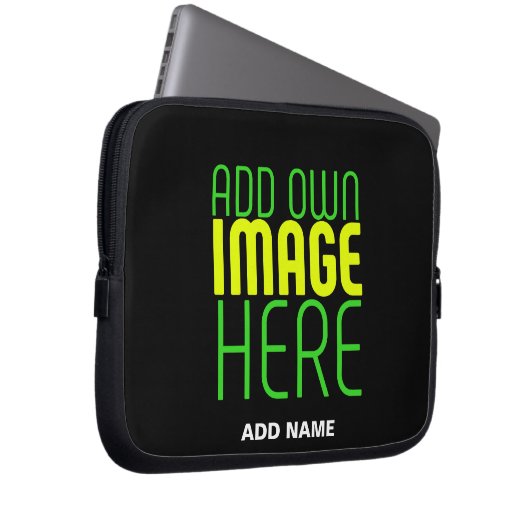 MODERNE BEARBEITBARE, EINFACHE TEMPLATE FÜR SCHWAR LAPTOPSCHUTZHÜLLE (Vorne Rechts)