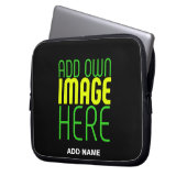 MODERNE BEARBEITBARE, EINFACHE TEMPLATE FÜR SCHWAR LAPTOPSCHUTZHÜLLE (Vorderseite Links)