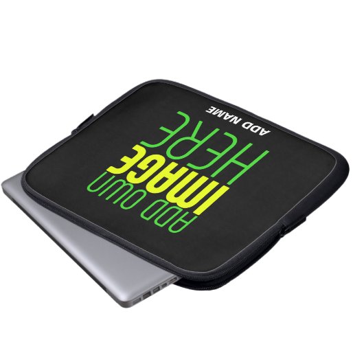 MODERNE BEARBEITBARE, EINFACHE TEMPLATE FÜR SCHWAR LAPTOPSCHUTZHÜLLE (Vorne Knopf)