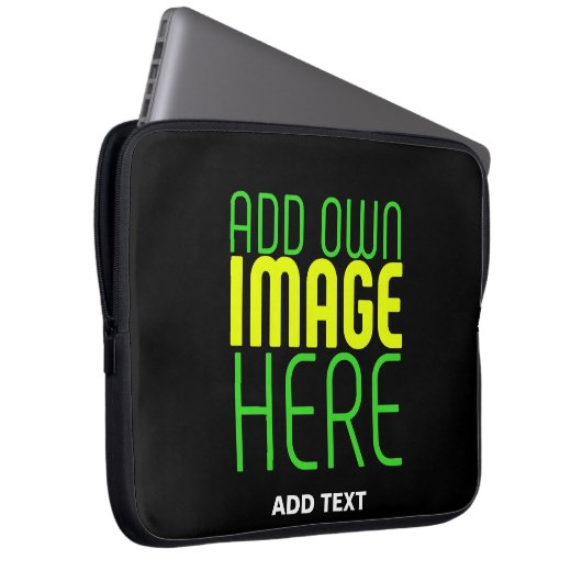 MODERNE BEARBEITBARE, EINFACHE TEMPLATE FÜR SCHWAR LAPTOPSCHUTZHÜLLE (Vorne Rechts)