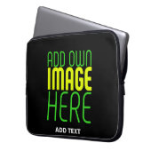 MODERNE BEARBEITBARE, EINFACHE TEMPLATE FÜR SCHWAR LAPTOPSCHUTZHÜLLE (Vorderseite Links)