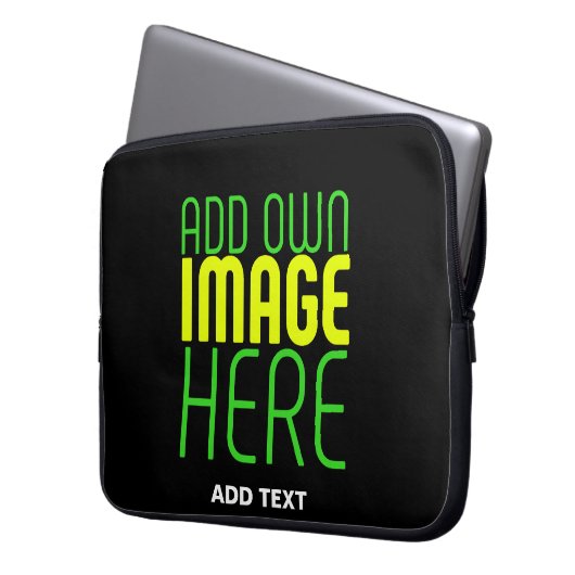 MODERNE BEARBEITBARE, EINFACHE TEMPLATE FÜR SCHWAR LAPTOPSCHUTZHÜLLE (Vorderseite Links)