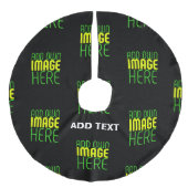 MODERNE BEARBEITBARE, EINFACHE TEMPLATE FÜR SCHWAR LEINENIMITAT WEIHNACHTSBAUMDECKE (Vorderseite)