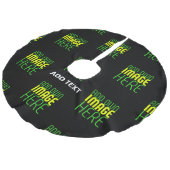 MODERNE BEARBEITBARE, EINFACHE TEMPLATE FÜR SCHWAR LEINENIMITAT WEIHNACHTSBAUMDECKE (Schrägansicht)