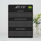 MODERNE BEARBEITBARE, EINFACHE TEMPLATE FÜR SCHWAR MENÜKARTE (Stehend Vorderseite)