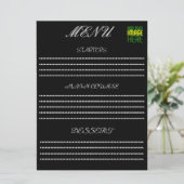 MODERNE BEARBEITBARE, EINFACHE TEMPLATE FÜR SCHWAR MENÜKARTE (Stehend Vorderseite)