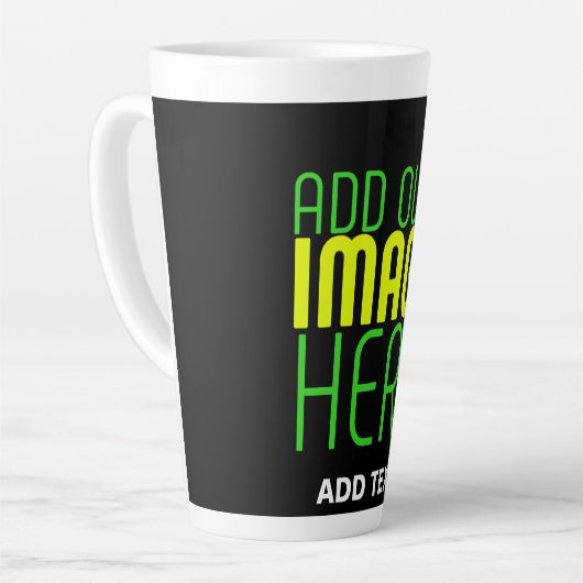 MODERNE BEARBEITBARE, EINFACHE TEMPLATE FÜR SCHWAR MILCHTASSE (Linke Ecke)