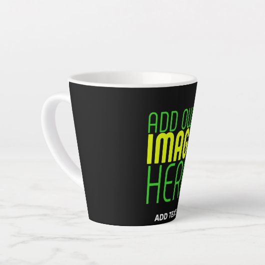 MODERNE BEARBEITBARE, EINFACHE TEMPLATE FÜR SCHWAR MILCHTASSE (Linke Ecke)