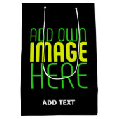 MODERNE BEARBEITBARE, EINFACHE TEMPLATE FÜR SCHWAR MITTLERE GESCHENKTÜTE (Rückseite)