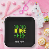 MODERNE BEARBEITBARE, EINFACHE TEMPLATE FÜR SCHWAR PAPPTELLER (Party)