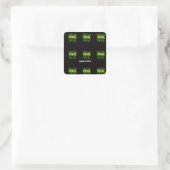 MODERNE BEARBEITBARE, EINFACHE TEMPLATE FÜR SCHWAR QUADRATISCHER AUFKLEBER (Tasche)