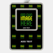 MODERNE BEARBEITBARE, EINFACHE TEMPLATE FÜR SCHWAR Rahmen-Ornament SILBER (Vorderseite)