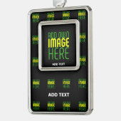 MODERNE BEARBEITBARE, EINFACHE TEMPLATE FÜR SCHWAR Rahmen-Ornament SILBER (Links)