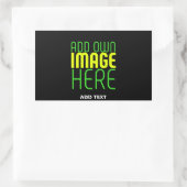 MODERNE BEARBEITBARE, EINFACHE TEMPLATE FÜR SCHWAR RECHTECKIGER AUFKLEBER (Tasche)