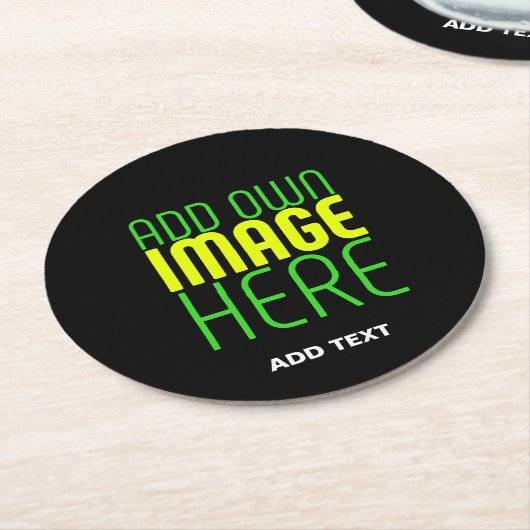 MODERNE BEARBEITBARE, EINFACHE TEMPLATE FÜR SCHWAR RUNDER PAPPUNTERSETZER (Angewinkelt)