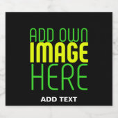 MODERNE BEARBEITBARE, EINFACHE TEMPLATE FÜR SCHWAR SCHAUMWEINETIKETT (Einzelnes Label)