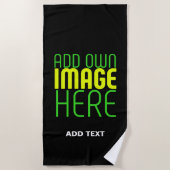 MODERNE BEARBEITBARE, EINFACHE TEMPLATE FÜR SCHWAR STRANDTUCH (Vorderseite)