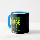 MODERNE BEARBEITBARE, EINFACHE TEMPLATE FÜR SCHWAR TASSE (Vorderseite Links)