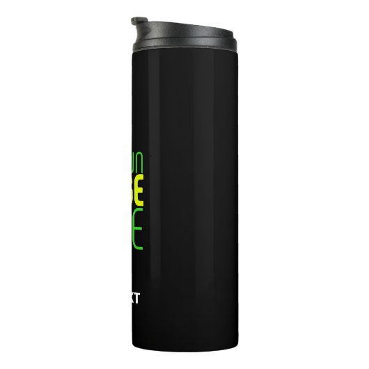 MODERNE BEARBEITBARE, EINFACHE TEMPLATE FÜR SCHWAR THERMOSBECHER (Nach rechts gedreht)