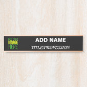 MODERNE BEARBEITBARE, EINFACHE TEMPLATE FÜR SCHWAR TÜRSCHILD (Vorderseite )