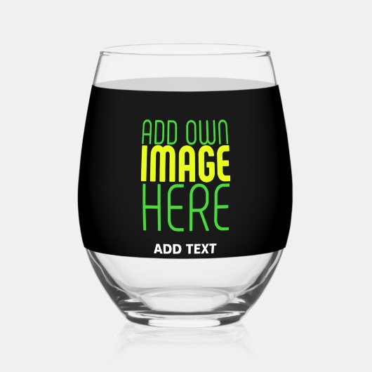 MODERNE BEARBEITBARE, EINFACHE TEMPLATE FÜR SCHWAR WEINGLAS OHNE STIEL (Vorderseite)