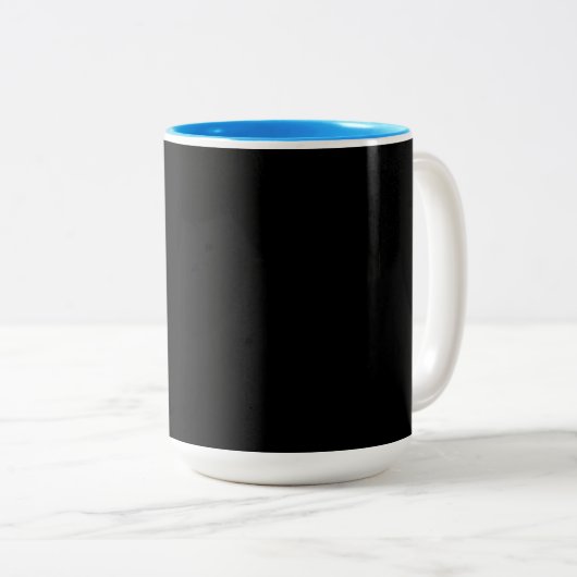 MODERNE BEARBEITBARE, EINFACHE TEMPLATE FÜR SCHWAR ZWEIFARBIGE TASSE (VorderseiteRechts)