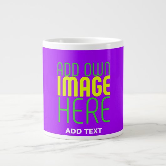 MODERNE BEARBEITBARE, EINFACHE VIOLET-BILDTEMPLATE Jumbo-Tasse (Vorderseite)