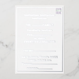 MODERNE BEARBEITBARE EINFACHE WEIßE BILD-TEXT-VORL FOLIENEINLADUNG
