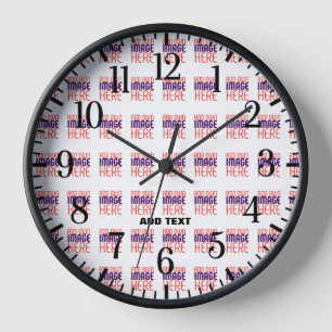 MODERNE BEARBEITBARE EINFACHE WEIßE BILD-TEXT-VORL UHR